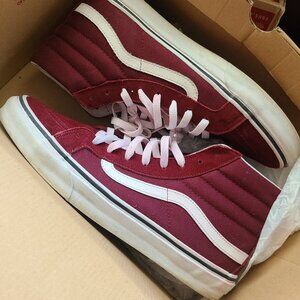 burgandy and white old skool vans